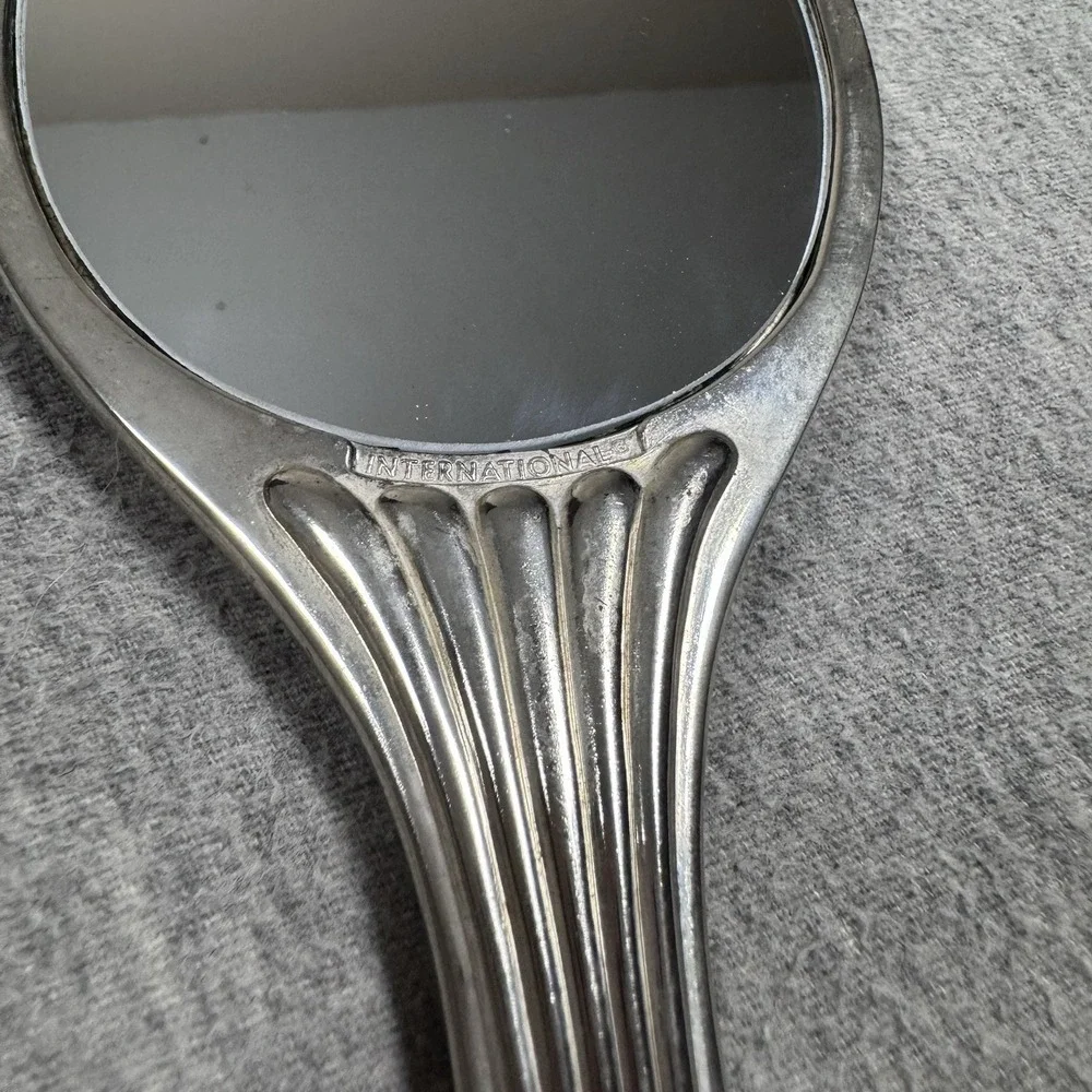VTG 3 piece Dresser Vanity Set Silver Plated Mirror, Brush and Comb (heavy)